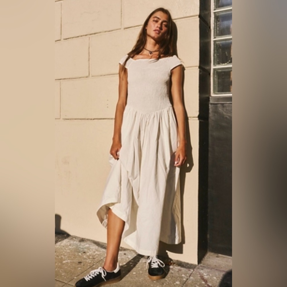 🤍#53 Free People Cece Midi Smocked Dress🤍